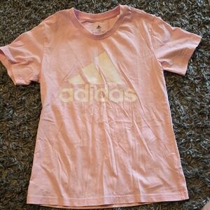 Adidas Kids Light Pink Tee with White Logo
